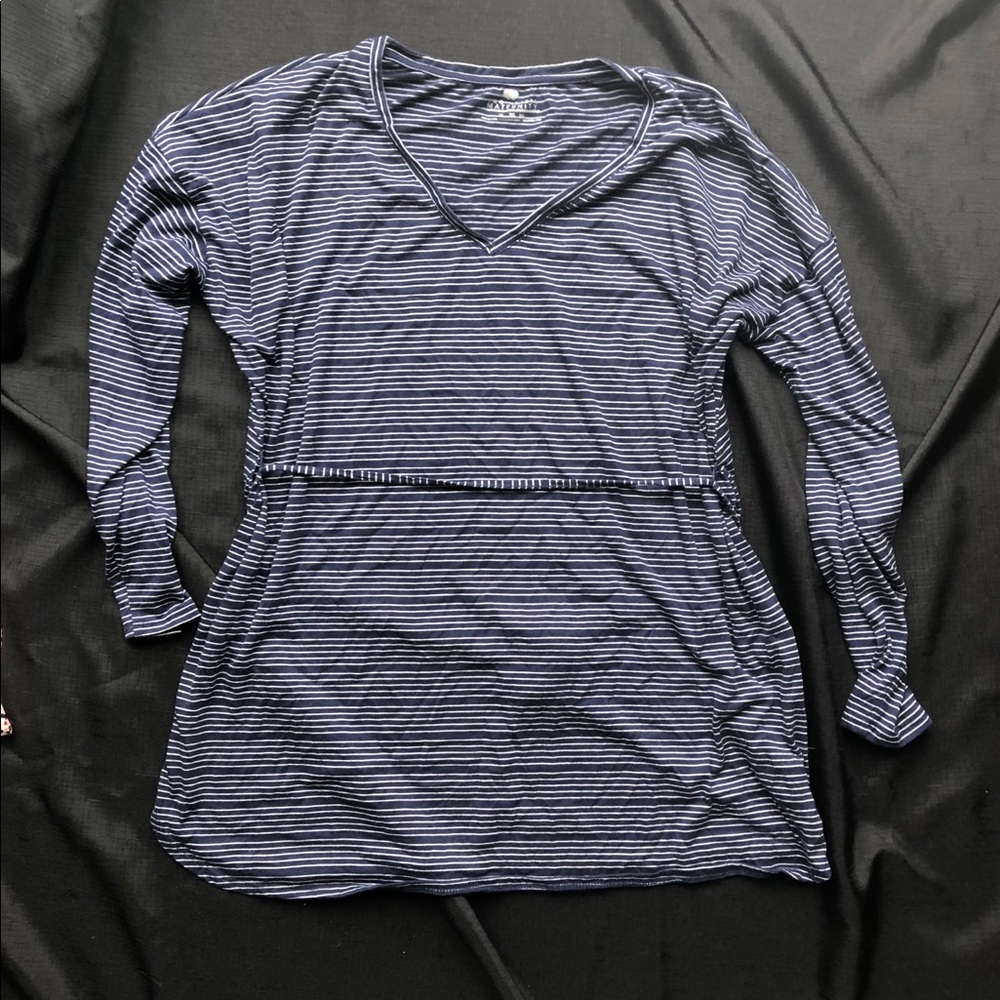Navy striped Maternity top